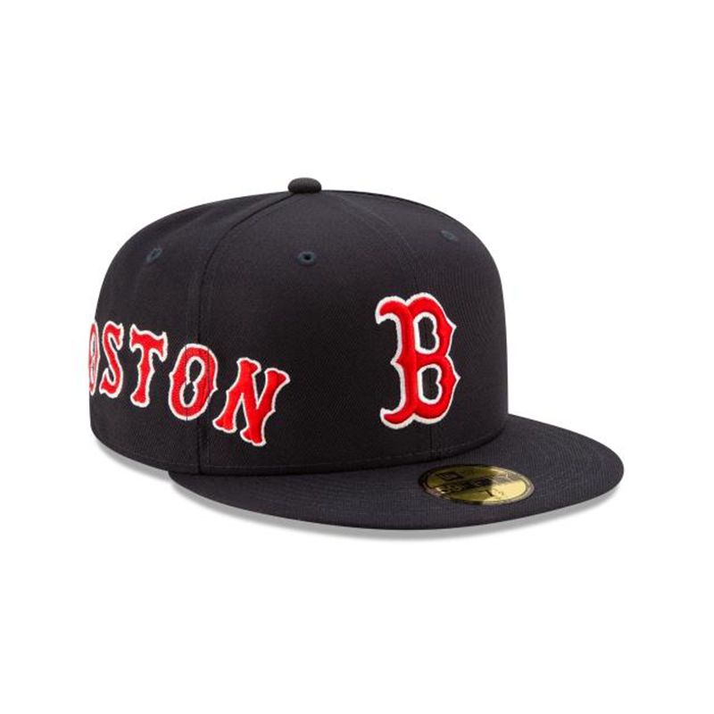 MLB Boston Red Sox Slant 59Fifty Fitted (ZXL7498) - Blue New Era Caps